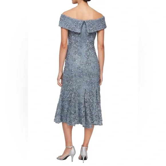 NWT Alex Evenings Off Shoulder Lace Midi Dress SZ 16 $199 Retail NWT Alex Evenings Off Shoulder Lace Midi Dress SZ 16 $199 Retail